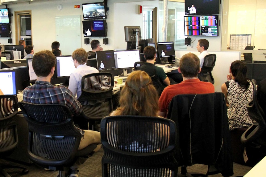 ABC staff watch Mark Scott announcement