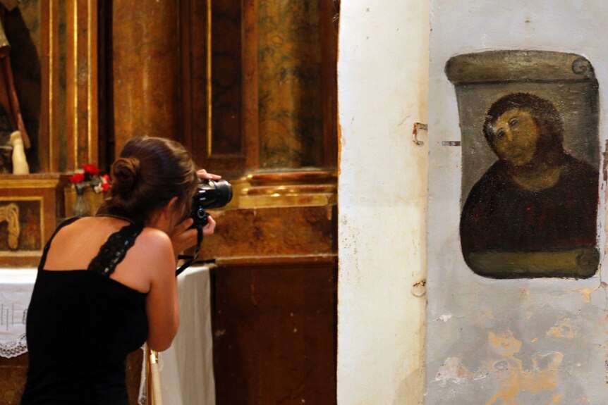 Tourist photographs botched Spanish fresco