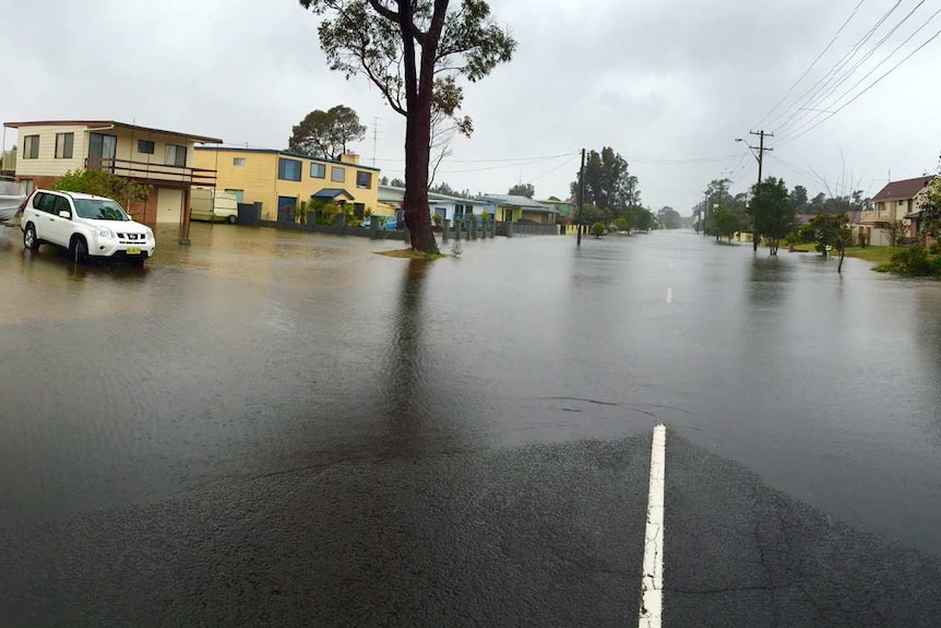 Panoramic shot of flooding at Sussex Inlet