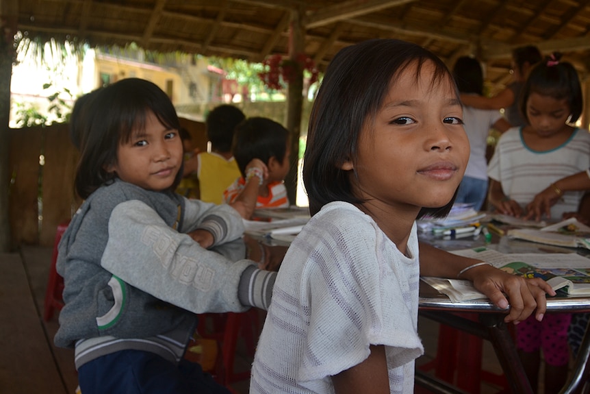 Bahnar orphans take part in mathematics lessons.