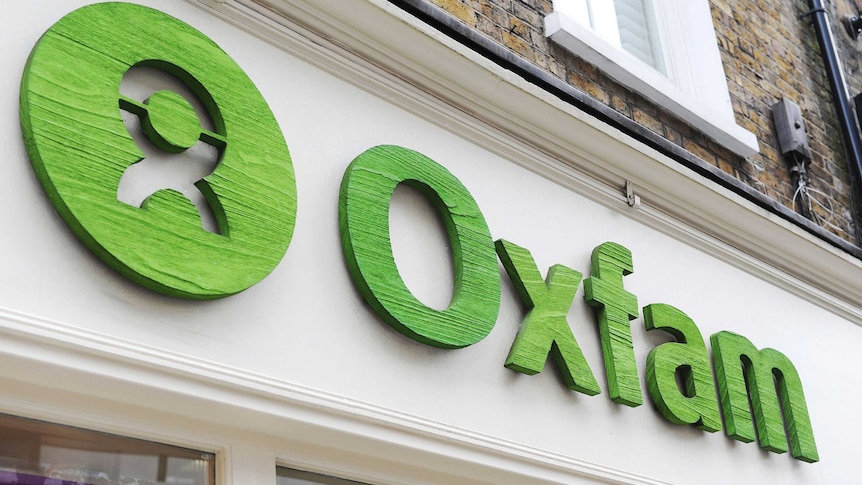 Oxfam store sign in London.
