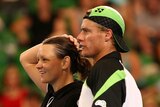 Lleyton Hewitt and Casey Dellacqua lost to the American pair of James Blake and Meghann Shaughnessy.