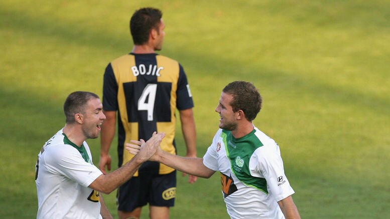 Keeping things equal: Jeremy Brockie's (l) shot tied things up for the Fury.