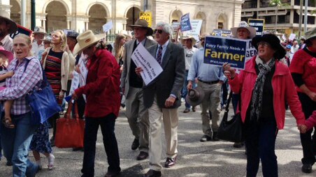 Farmers march on Queensland parliament house