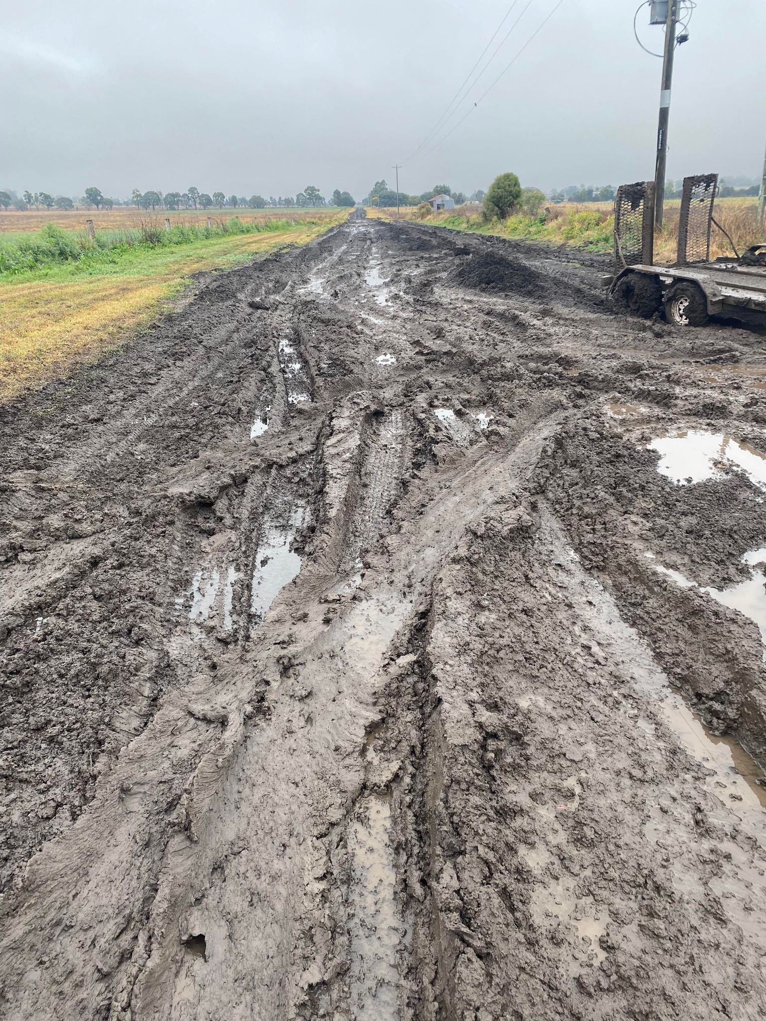 A muddy road