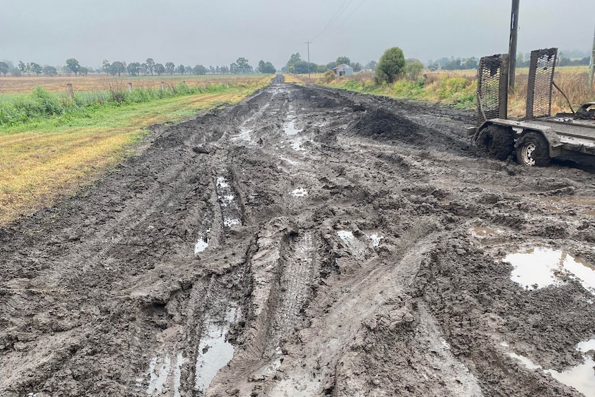 A muddy road