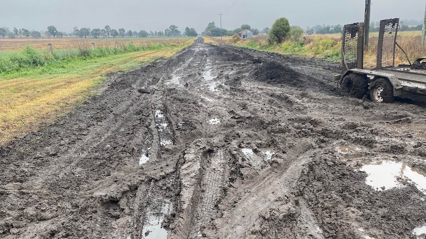 A muddy road