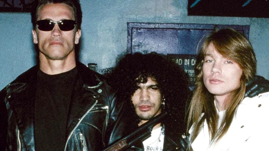 The Terminator with Slash and Axl Rose from Guns N' Roses
