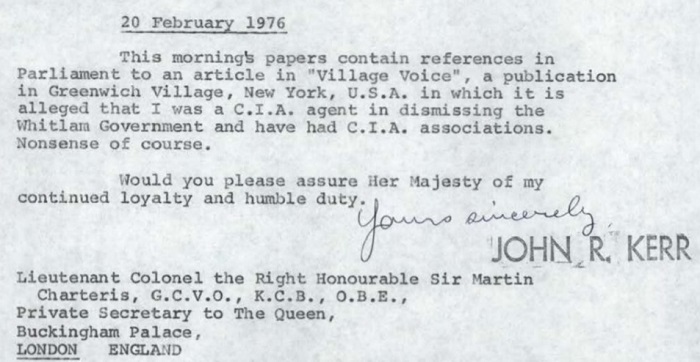 Sir John's response to claims he worked for the CIA.