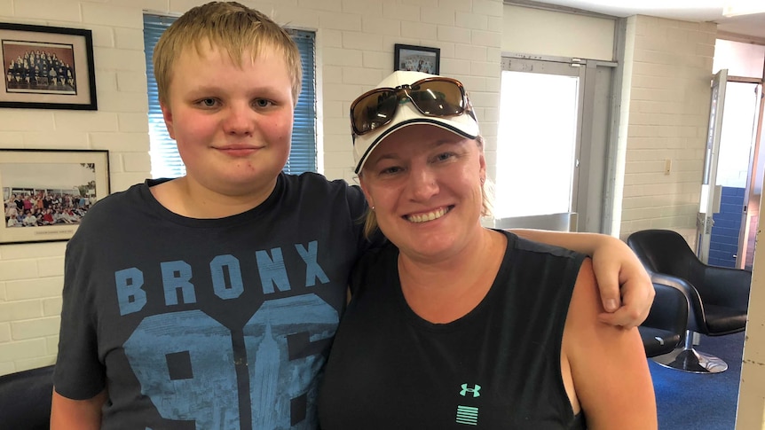Mandy Grieger with her 13-year-old son, Jack