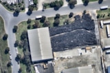 aerial photo of dumped tyres