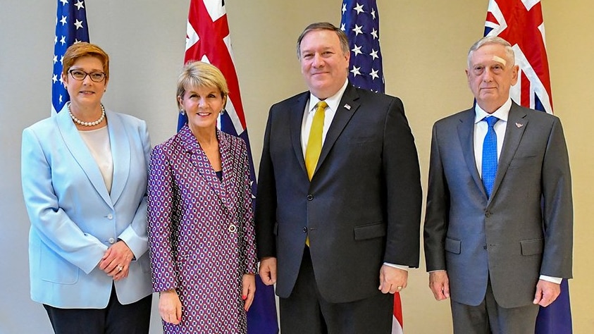 Marise Payne, Julie Bishop, Mike Pompeo and James Mattis on July 25, 2018.