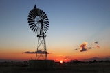 Windmill at sunset