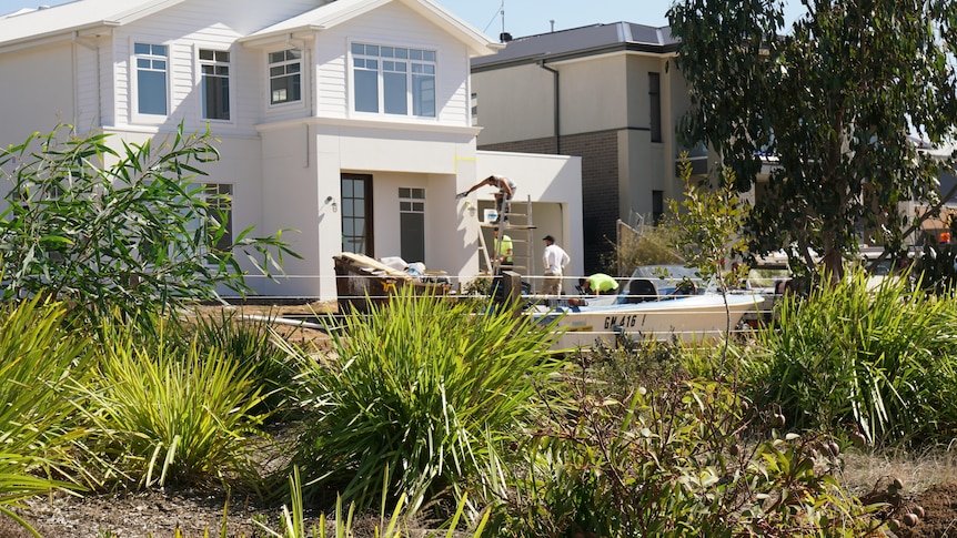 A house being built next to wetland in Torquay
