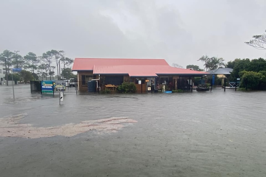 Evans Head preschool surrounded by water 