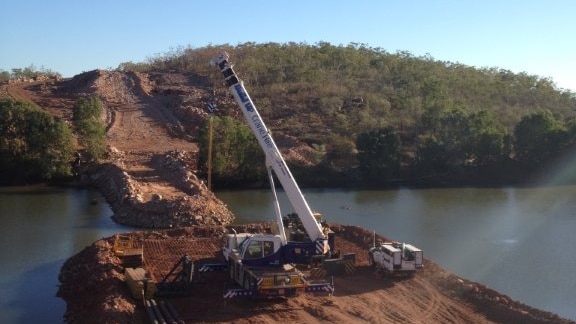 The haul road's Limmen River crossing