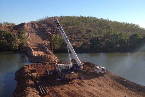 The haul road's Limmen River crossing