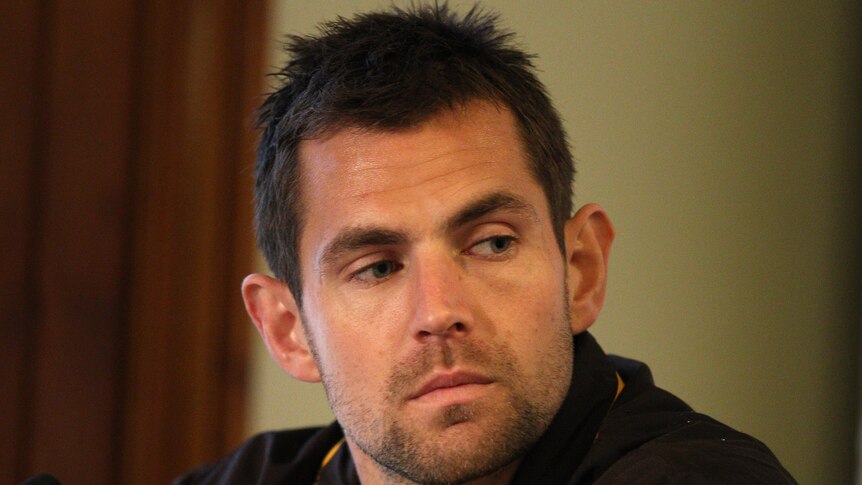 Feeling fit ... Luke Hodge at Friday's media conference after the grand final parade