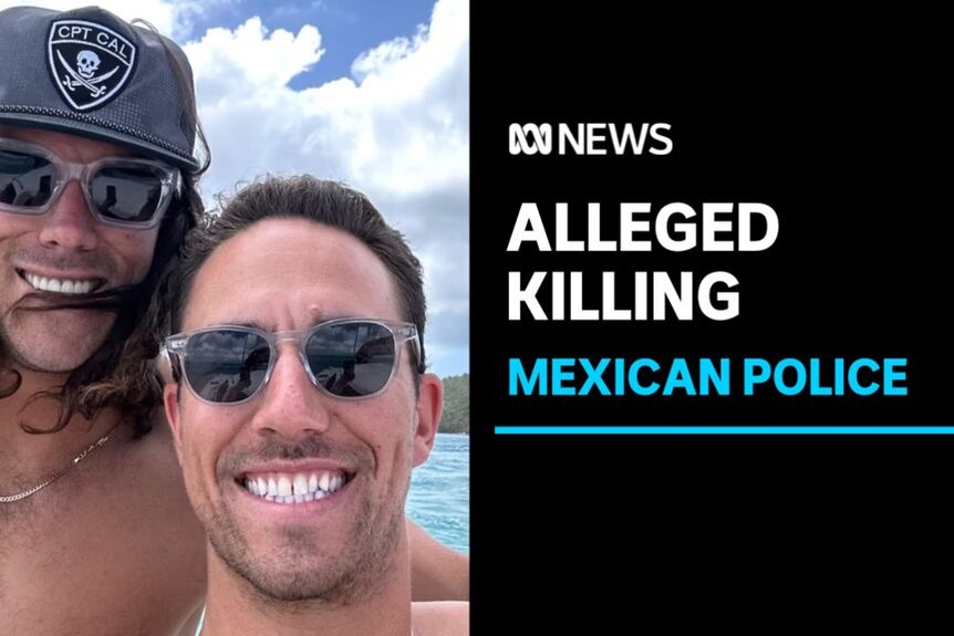 Alleged Killing, Mexican Police: Two men wearing sunglasses pose for a selfie.
