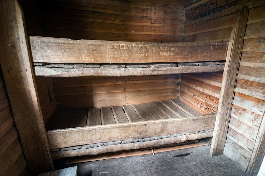 Bunks in the hut.