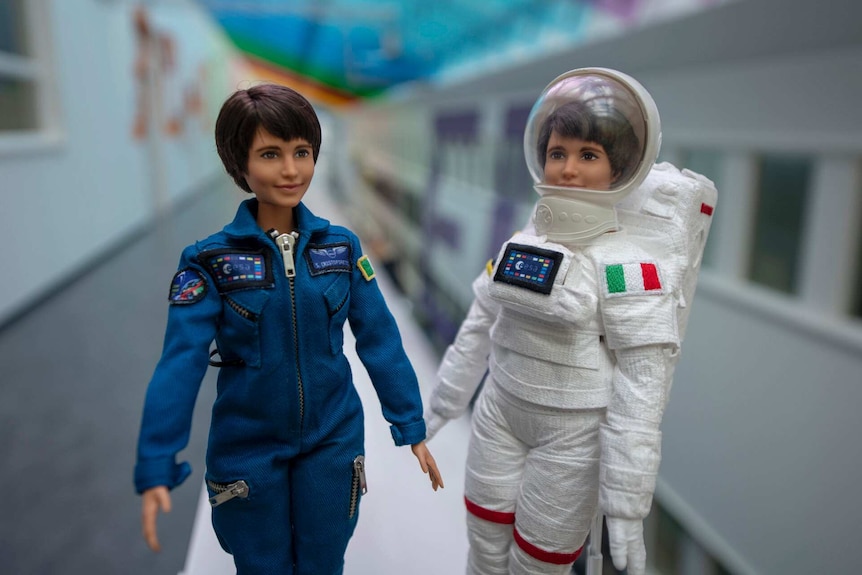 A Barbie doll in the likeness of European Space Agency astronaut Samantha Cristoforetti.