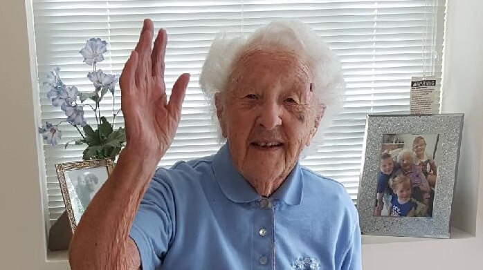 Joan Sangwell, 102, is a resident of Bupa South Hobart.