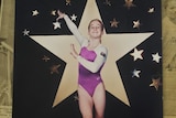 A young Anne-Maree Vallence in her gymnastic costume.