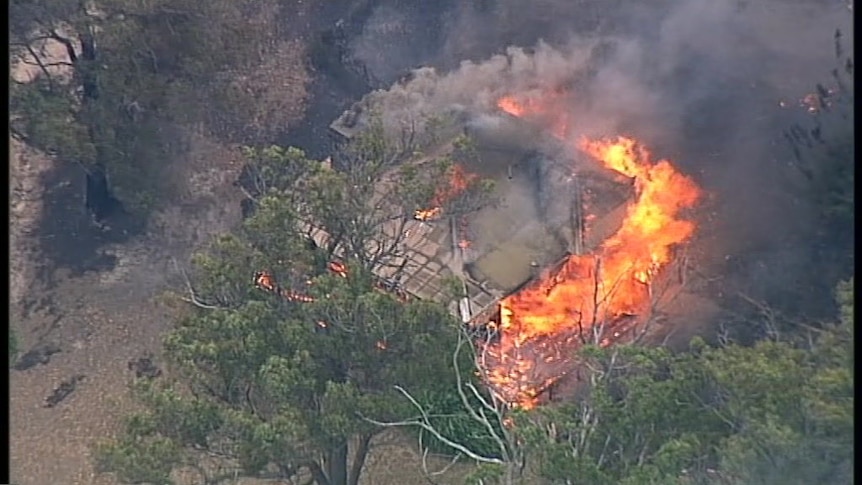 Several homes have been destroyed by the fires east of Melbourne
