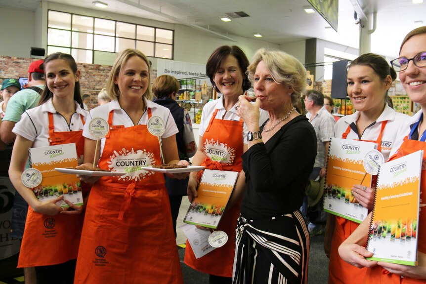 Queensland Health's Kaye Pulsford with the CWA dieticians and nutritionists.