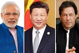Composite image of Narendra Modi Xi Jinping and Imran Khan