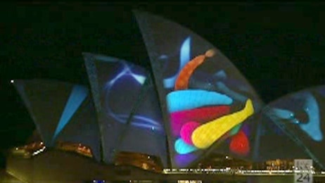 Vivid Festival lights on Sydney Opera House