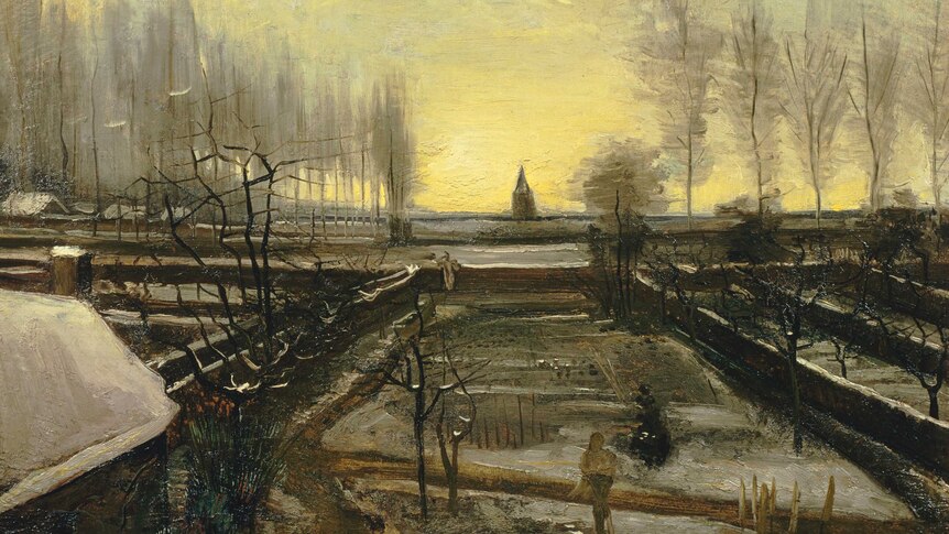 The Parsonage Garden at Nuenen in the Snow on loan from The Armand Hammer Museum of Art Los Angeles