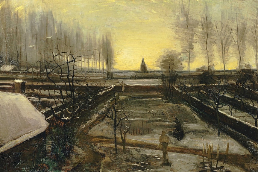 The Parsonage Garden at Nuenen in the Snow on loan from The Armand Hammer Museum of Art Los Angeles