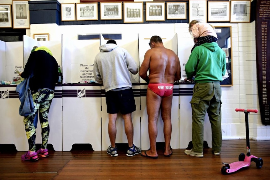 Voting booth at Bondi beach