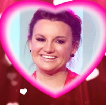 Jacqui Lambie on tv screen in love heart