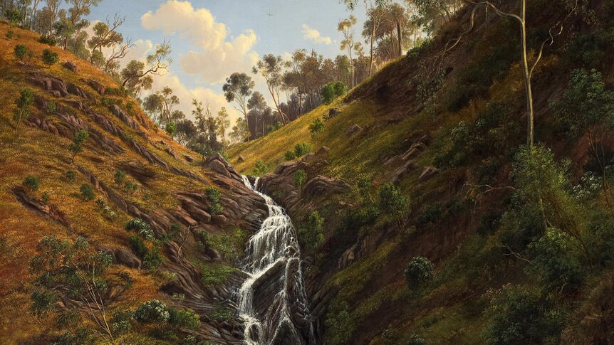 Waterfall, Strath Creek 1862, oil on canvas.
