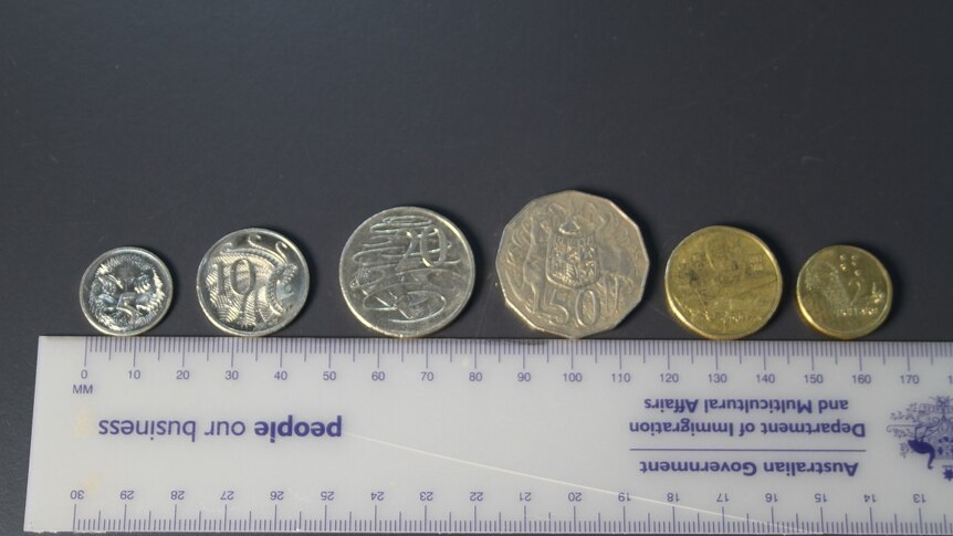 Australian coins in a row