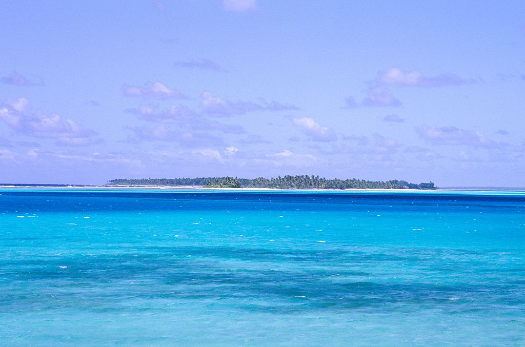 A flat coral atoll at Cocos Keeling Islands