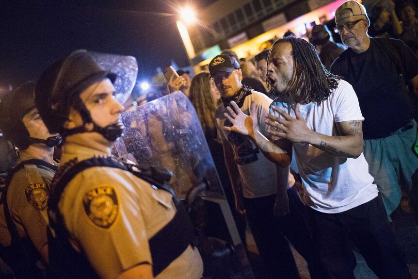 Tuesday night demonstration in Ferguson