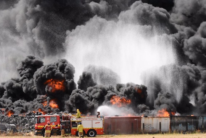 Water is dropped on the Broadmeadows fire