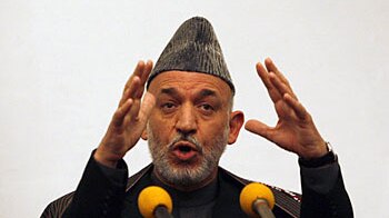 Afghan President Hamid Karzai speaks at a news conference in Kabul December 10, 2007.
