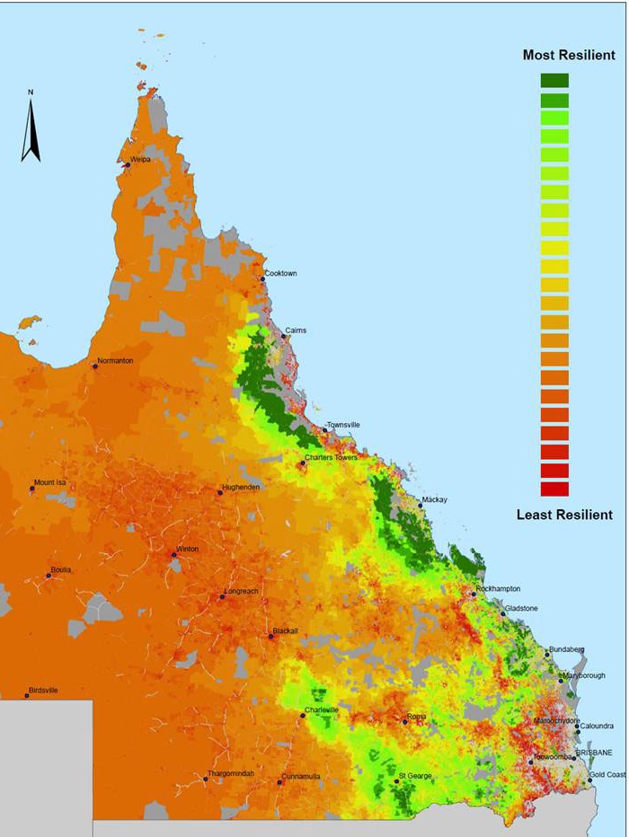 Map: Queensland properties ranked by climate resilience