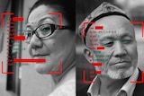 Two Uyghur-Australians with their data overlayed on image.