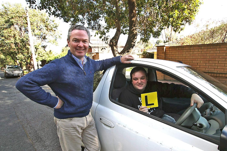 Christopher Pyne with Adelaide Youtuber Kieran Davidson