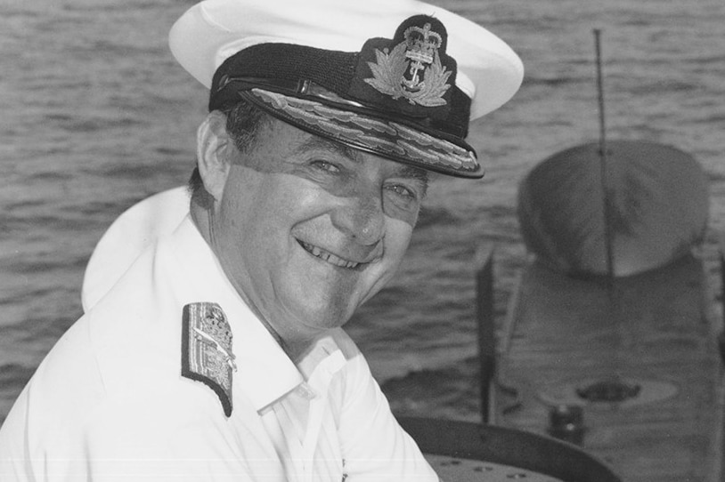 Portrait of a Naval officer at sea