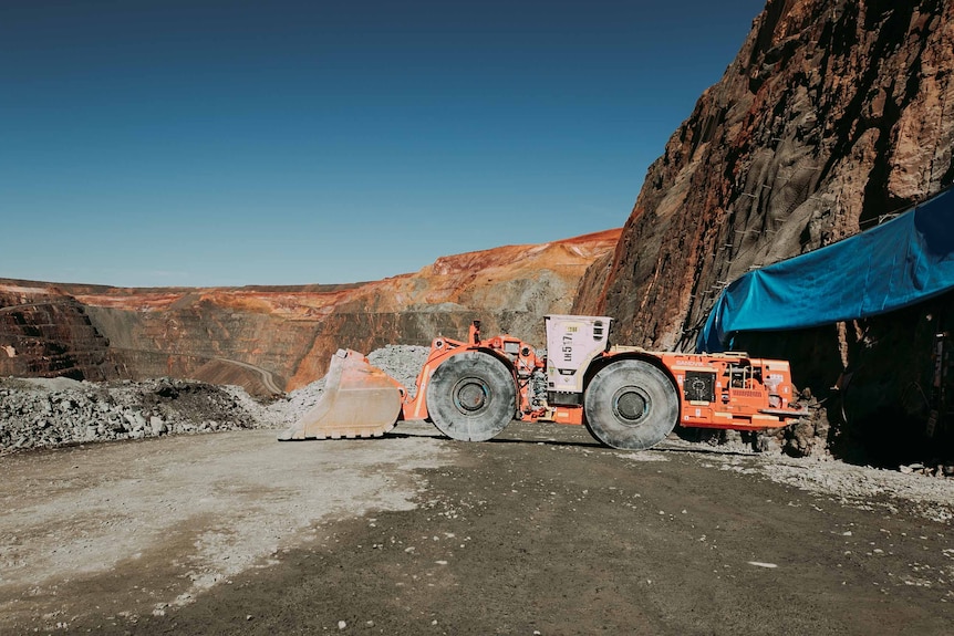 Mining machinery in a gold mine. 