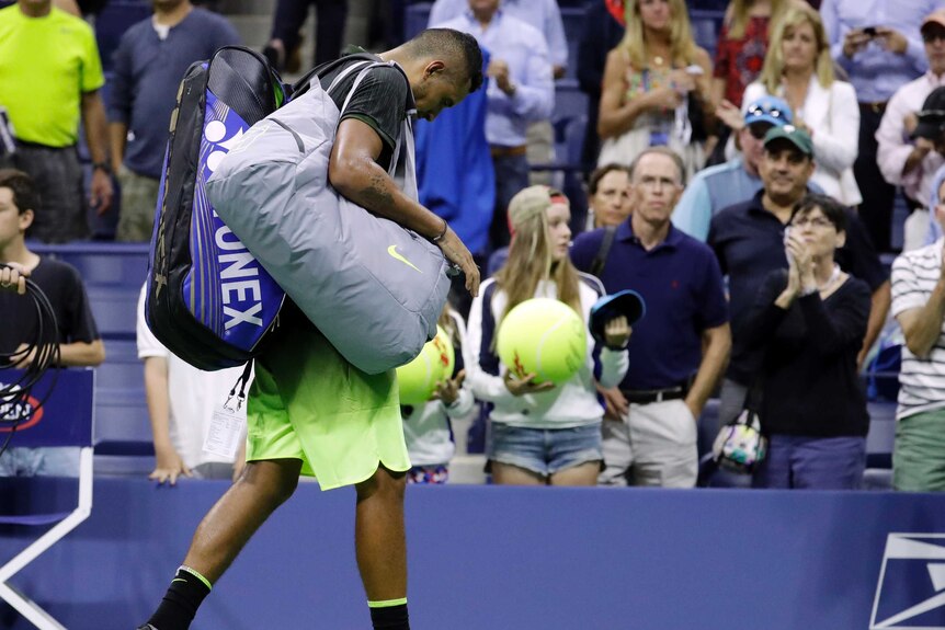 Nick Kyrgios leaves the US Open