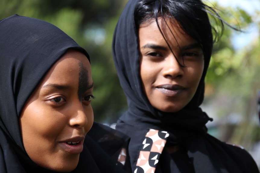 Visitors at the Hobart mosque.