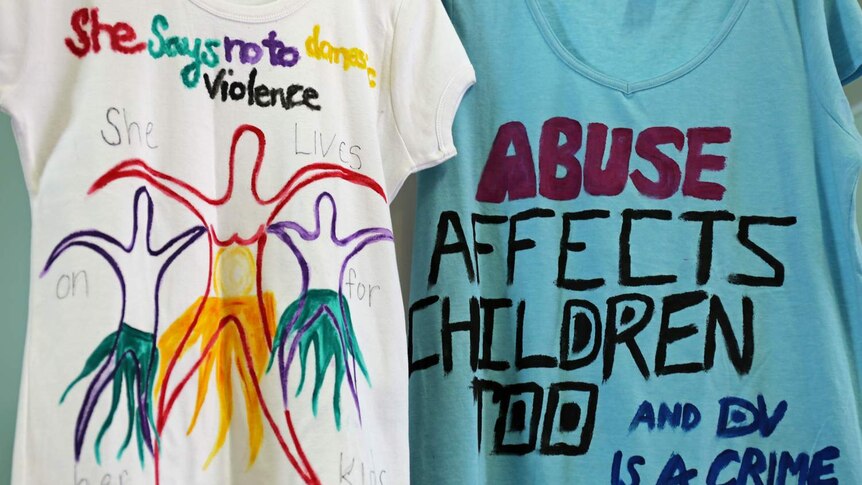 T-shirts painted by domestic violence survivors