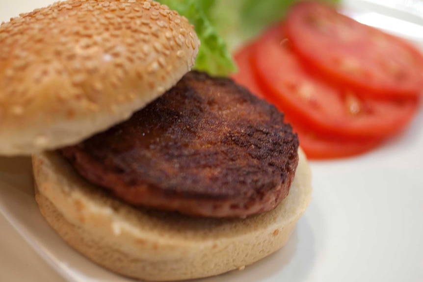 Lab-grown meat burger